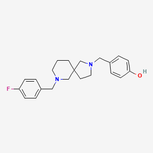 molecular formula C22H27FN2O B6007472 4-{[7-(4-fluorobenzyl)-2,7-diazaspiro[4.5]dec-2-yl]methyl}phenol 