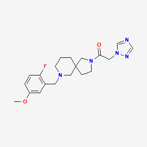 molecular formula C20H26FN5O2 B6007488 7-(2-fluoro-5-methoxybenzyl)-2-(1H-1,2,4-triazol-1-ylacetyl)-2,7-diazaspiro[4.5]decane 