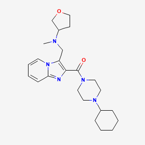 molecular formula C24H35N5O2 B6007495 ({2-[(4-cyclohexyl-1-piperazinyl)carbonyl]imidazo[1,2-a]pyridin-3-yl}methyl)methyl(tetrahydro-3-furanyl)amine 