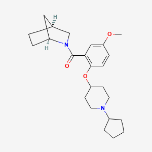 (1S*,4S*)-2-{2-[(1-cyclopentyl-4-piperidinyl)oxy]-5-methoxybenzoyl}-2-azabicyclo[2.2.1]heptane