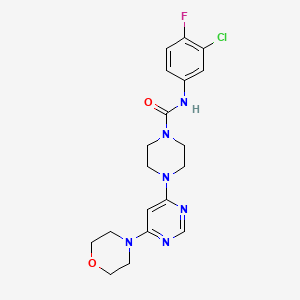 molecular formula C19H22ClFN6O2 B6007514 N-(3-chloro-4-fluorophenyl)-4-[6-(4-morpholinyl)-4-pyrimidinyl]-1-piperazinecarboxamide 