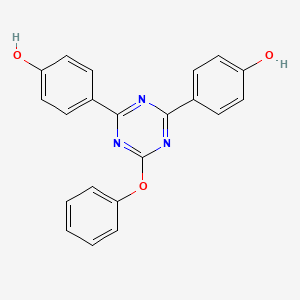 molecular formula C21H15N3O3 B6007522 4,4'-(6-phenoxy-1,3,5-triazine-2,4-diyl)diphenol 