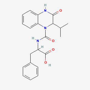 molecular formula C21H23N3O4 B6007530 N-[(2-isopropyl-3-oxo-3,4-dihydro-1(2H)-quinoxalinyl)carbonyl]phenylalanine 