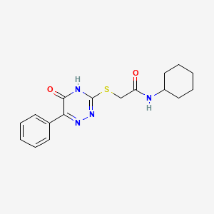 N-cyclohexyl-2-[(5-oxo-6-phenyl-4,5-dihydro-1,2,4-triazin-3-yl)thio]acetamide