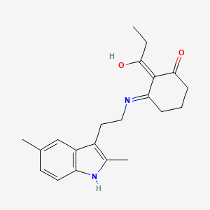 molecular formula C21H26N2O2 B6007565 3-{[2-(2,5-dimethyl-1H-indol-3-yl)ethyl]amino}-2-propionylcyclohex-2-en-1-one 