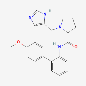 molecular formula C22H24N4O2 B6007606 1-(1H-imidazol-4-ylmethyl)-N-(4'-methoxy-2-biphenylyl)prolinamide 