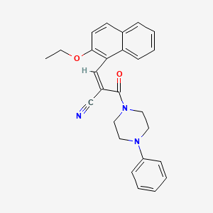 molecular formula C26H25N3O2 B6007612 3-(2-ethoxy-1-naphthyl)-2-[(4-phenyl-1-piperazinyl)carbonyl]acrylonitrile 