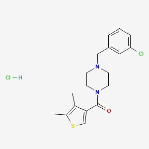 molecular formula C18H22Cl2N2OS B6007620 1-(3-chlorobenzyl)-4-[(4,5-dimethyl-3-thienyl)carbonyl]piperazine hydrochloride 
