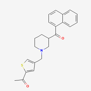 molecular formula C23H23NO2S B6007638 1-(4-{[3-(1-naphthoyl)-1-piperidinyl]methyl}-2-thienyl)ethanone 
