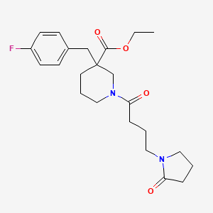 ethyl 3-(4-fluorobenzyl)-1-[4-(2-oxo-1-pyrrolidinyl)butanoyl]-3-piperidinecarboxylate