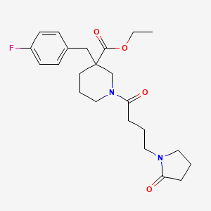 molecular formula C23H31FN2O4 B6007647 ethyl 3-(4-fluorobenzyl)-1-[4-(2-oxo-1-pyrrolidinyl)butanoyl]-3-piperidinecarboxylate 