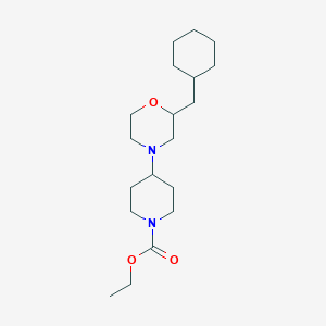 molecular formula C19H34N2O3 B6007659 ethyl 4-[2-(cyclohexylmethyl)-4-morpholinyl]-1-piperidinecarboxylate 