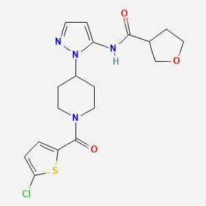 molecular formula C18H21ClN4O3S B6007666 N-(1-{1-[(5-chloro-2-thienyl)carbonyl]-4-piperidinyl}-1H-pyrazol-5-yl)tetrahydro-3-furancarboxamide 