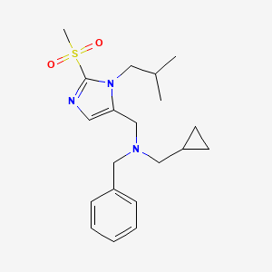 molecular formula C20H29N3O2S B6007692 N-benzyl-1-cyclopropyl-N-{[1-isobutyl-2-(methylsulfonyl)-1H-imidazol-5-yl]methyl}methanamine 