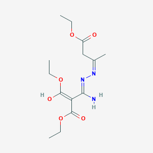 molecular formula C14H23N3O6 B6007715 diethyl {amino[2-(3-ethoxy-1-methyl-3-oxopropylidene)hydrazino]methylene}malonate 