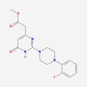 molecular formula C17H19FN4O3 B6007716 methyl {2-[4-(2-fluorophenyl)-1-piperazinyl]-6-oxo-1,6-dihydro-4-pyrimidinyl}acetate 