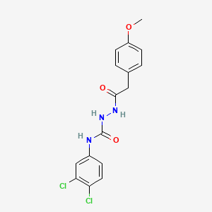 molecular formula C16H15Cl2N3O3 B6007732 N-(3,4-dichlorophenyl)-2-[(4-methoxyphenyl)acetyl]hydrazinecarboxamide 