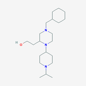 molecular formula C21H41N3O B6007734 2-[4-(cyclohexylmethyl)-1-(1-isopropyl-4-piperidinyl)-2-piperazinyl]ethanol 