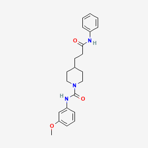 molecular formula C22H27N3O3 B6007744 4-(3-anilino-3-oxopropyl)-N-(3-methoxyphenyl)-1-piperidinecarboxamide 