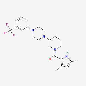 molecular formula C23H29F3N4O B6007751 1-{1-[(3,5-dimethyl-1H-pyrrol-2-yl)carbonyl]-3-piperidinyl}-4-[3-(trifluoromethyl)phenyl]piperazine 
