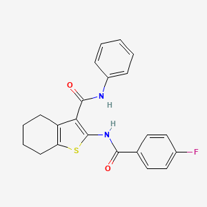 molecular formula C22H19FN2O2S B6007767 2-[(4-fluorobenzoyl)amino]-N-phenyl-4,5,6,7-tetrahydro-1-benzothiophene-3-carboxamide 