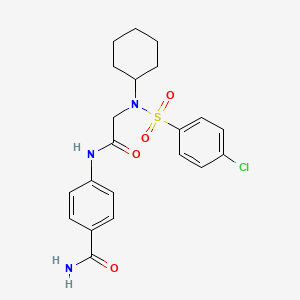 4-({N-[(4-chlorophenyl)sulfonyl]-N-cyclohexylglycyl}amino)benzamide