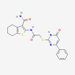 2-({[(6-oxo-4-phenyl-1,6-dihydro-2-pyrimidinyl)thio]acetyl}amino)-4,5,6,7-tetrahydro-1-benzothiophene-3-carboxamide