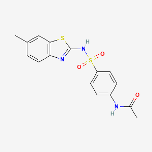 molecular formula C16H15N3O3S2 B6007816 N-(4-{[(6-甲基-1,3-苯并噻唑-2-基)氨基]磺酰基}苯基)乙酰胺 