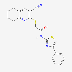 2-[(3-cyano-5,6,7,8-tetrahydro-2-quinolinyl)thio]-N-(4-phenyl-1,3-thiazol-2-yl)acetamide