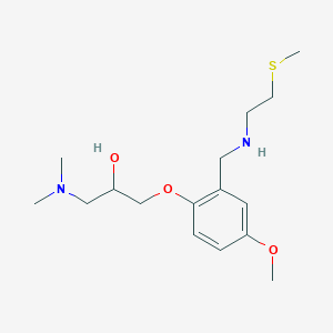 molecular formula C16H28N2O3S B6007859 1-(dimethylamino)-3-[4-methoxy-2-({[2-(methylthio)ethyl]amino}methyl)phenoxy]-2-propanol 