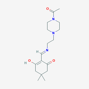 molecular formula C17H27N3O3 B6007860 2-({[2-(4-acetyl-1-piperazinyl)ethyl]amino}methylene)-5,5-dimethyl-1,3-cyclohexanedione 