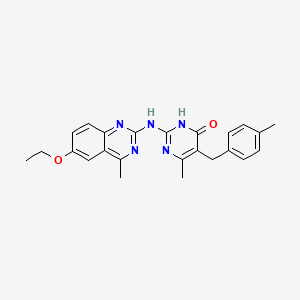 molecular formula C24H25N5O2 B6007877 2-[(6-ethoxy-4-methyl-2-quinazolinyl)amino]-6-methyl-5-(4-methylbenzyl)-4(3H)-pyrimidinone 