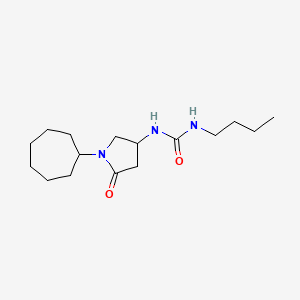 molecular formula C16H29N3O2 B6007924 N-butyl-N'-(1-cycloheptyl-5-oxo-3-pyrrolidinyl)urea 