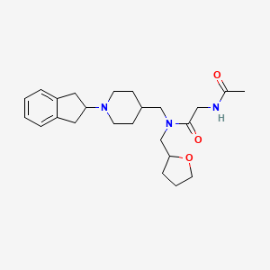 molecular formula C24H35N3O3 B6007930 N~2~-acetyl-N~1~-{[1-(2,3-dihydro-1H-inden-2-yl)-4-piperidinyl]methyl}-N~1~-(tetrahydro-2-furanylmethyl)glycinamide 