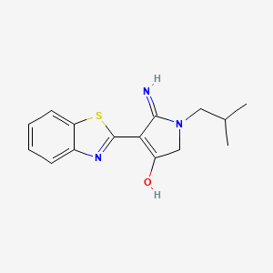 molecular formula C15H17N3OS B6007936 5-amino-4-(1,3-benzothiazol-2-yl)-1-isobutyl-1,2-dihydro-3H-pyrrol-3-one 