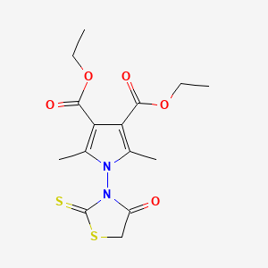 molecular formula C15H18N2O5S2 B6007946 diethyl 2,5-dimethyl-1-(4-oxo-2-thioxo-1,3-thiazolidin-3-yl)-1H-pyrrole-3,4-dicarboxylate 
