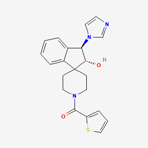 molecular formula C21H21N3O2S B6007963 (2R*,3R*)-3-(1H-imidazol-1-yl)-1'-(2-thienylcarbonyl)-2,3-dihydrospiro[indene-1,4'-piperidin]-2-ol 