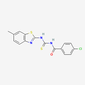molecular formula C16H12ClN3OS2 B6007964 4-chloro-N-{[(6-methyl-1,3-benzothiazol-2-yl)amino]carbonothioyl}benzamide 