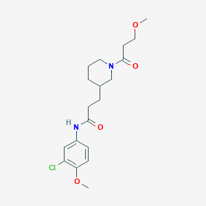 N-(3-chloro-4-methoxyphenyl)-3-[1-(3-methoxypropanoyl)-3-piperidinyl]propanamide