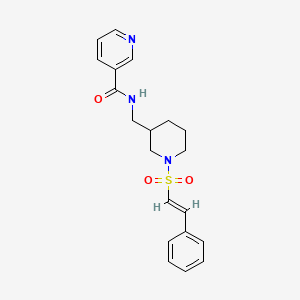 N-[(1-{[(E)-2-phenylvinyl]sulfonyl}-3-piperidinyl)methyl]nicotinamide