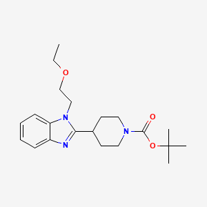 molecular formula C21H31N3O3 B600801 叔丁基4-(1-(2-乙氧基乙基)-1H-苯并[d]咪唑-2-基)哌啶-1-羧酸酯 CAS No. 1181267-36-6