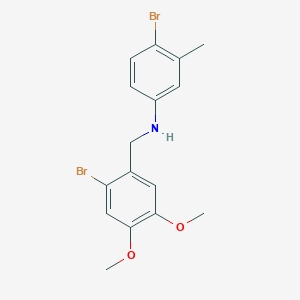 molecular formula C16H17Br2NO2 B6008016 (2-bromo-4,5-dimethoxybenzyl)(4-bromo-3-methylphenyl)amine 