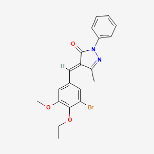 molecular formula C20H19BrN2O3 B6008018 4-(3-bromo-4-ethoxy-5-methoxybenzylidene)-5-methyl-2-phenyl-2,4-dihydro-3H-pyrazol-3-one 
