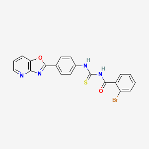 molecular formula C20H13BrN4O2S B6008041 2-bromo-N-{[(4-[1,3]oxazolo[4,5-b]pyridin-2-ylphenyl)amino]carbonothioyl}benzamide 