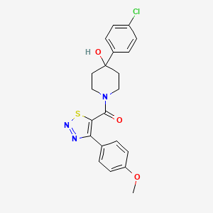 molecular formula C21H20ClN3O3S B6008042 4-(4-chlorophenyl)-1-{[4-(4-methoxyphenyl)-1,2,3-thiadiazol-5-yl]carbonyl}-4-piperidinol 