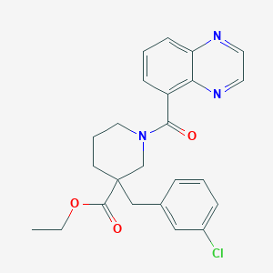 molecular formula C24H24ClN3O3 B6008049 ethyl 3-(3-chlorobenzyl)-1-(5-quinoxalinylcarbonyl)-3-piperidinecarboxylate 