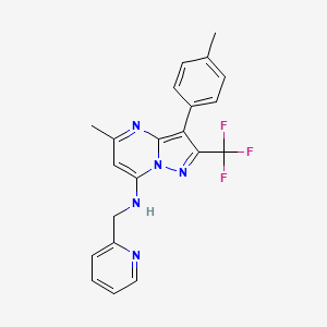 5-methyl-3-(4-methylphenyl)-N-(2-pyridinylmethyl)-2-(trifluoromethyl)pyrazolo[1,5-a]pyrimidin-7-amine