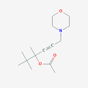 molecular formula C15H25NO3 B6008079 1-tert-butyl-1-methyl-4-(4-morpholinyl)-2-butyn-1-yl acetate 