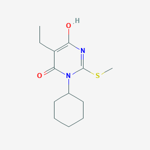 molecular formula C13H20N2O2S B6008086 3-cyclohexyl-5-ethyl-6-hydroxy-2-(methylthio)-4(3H)-pyrimidinone 