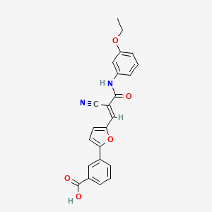 molecular formula C23H18N2O5 B6008091 3-(5-{2-cyano-3-[(3-ethoxyphenyl)amino]-3-oxo-1-propen-1-yl}-2-furyl)benzoic acid 